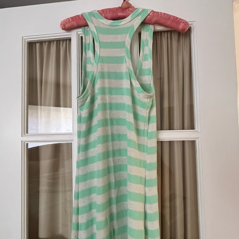 Stella Cruz, white and turquoise striped maxi dress, size small - Picture 2 of 3